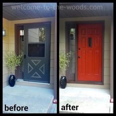 paint front door red remove storm door