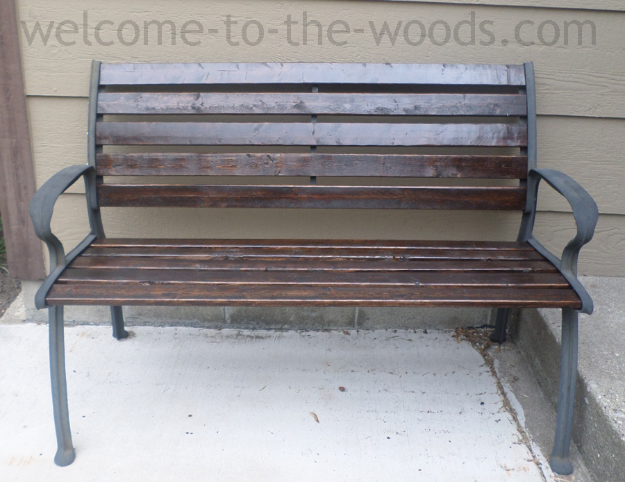 wooden park bench modern