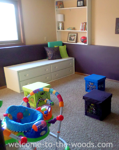 Amazing basement transformation into the cutest and most colorful playroom! I love all the DIY projects in this article.
