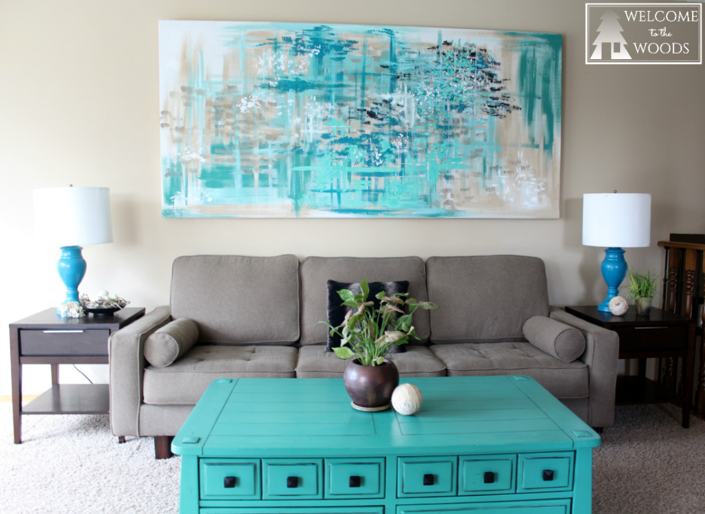 green wall art for living room