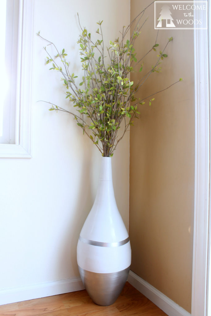 Vase refresh simple modern white and silver dipped large vase