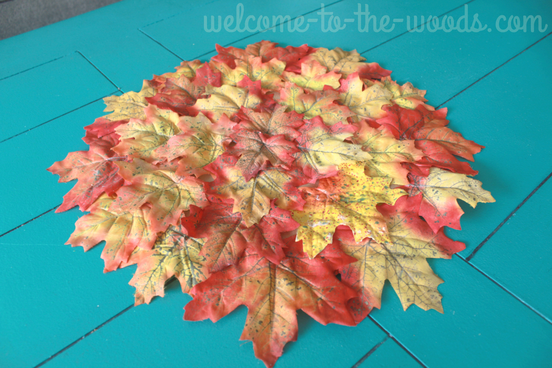 Fall leaf coaster, doily made of leaves Autumn 2016