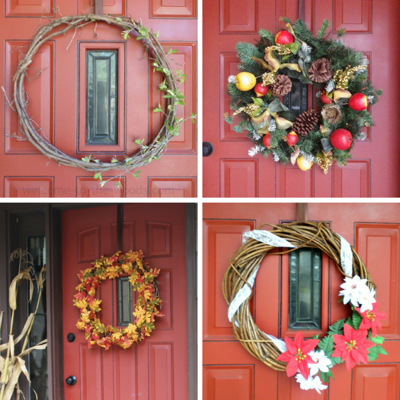With a red front door, wreaths look beautiful for any occasion, especially the holidays!