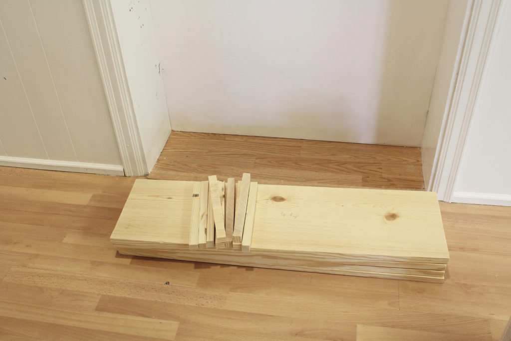 Shelving cut for bookcase
