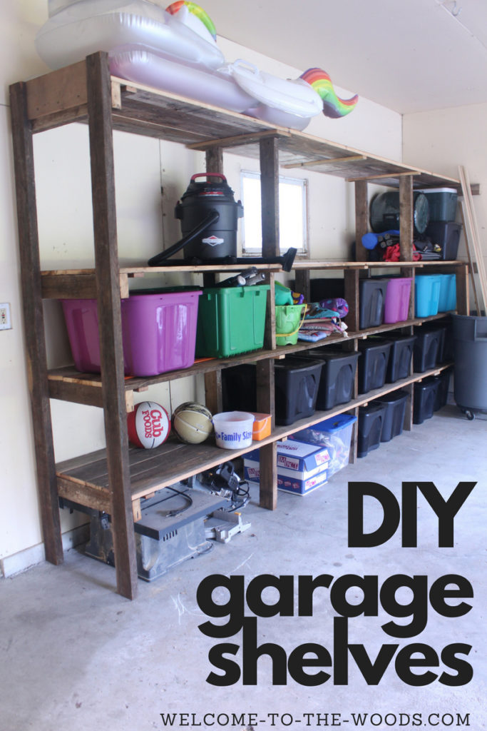 Build DIY garage shelving for triple the storage in your garage using reclaimed wood.