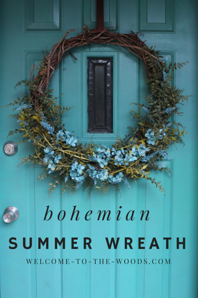 Front door decor idea with bohemian summer wreath tutorial!