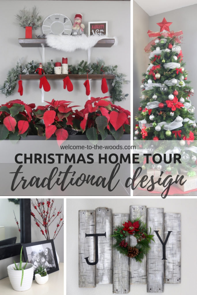 Our Christmas Home Tour with traditional classic red and green elements. Unique diy projects and crafts throughout! MUST PIN