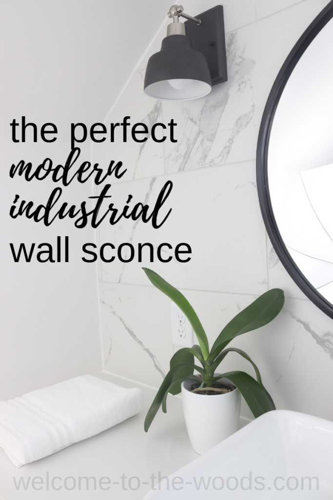The perfect modern industrial bathroom vanity lighting are these matte black wall sconces!