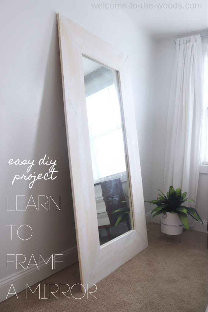 Frame large mirror by building simple wood frame around it! Video tutorial included!