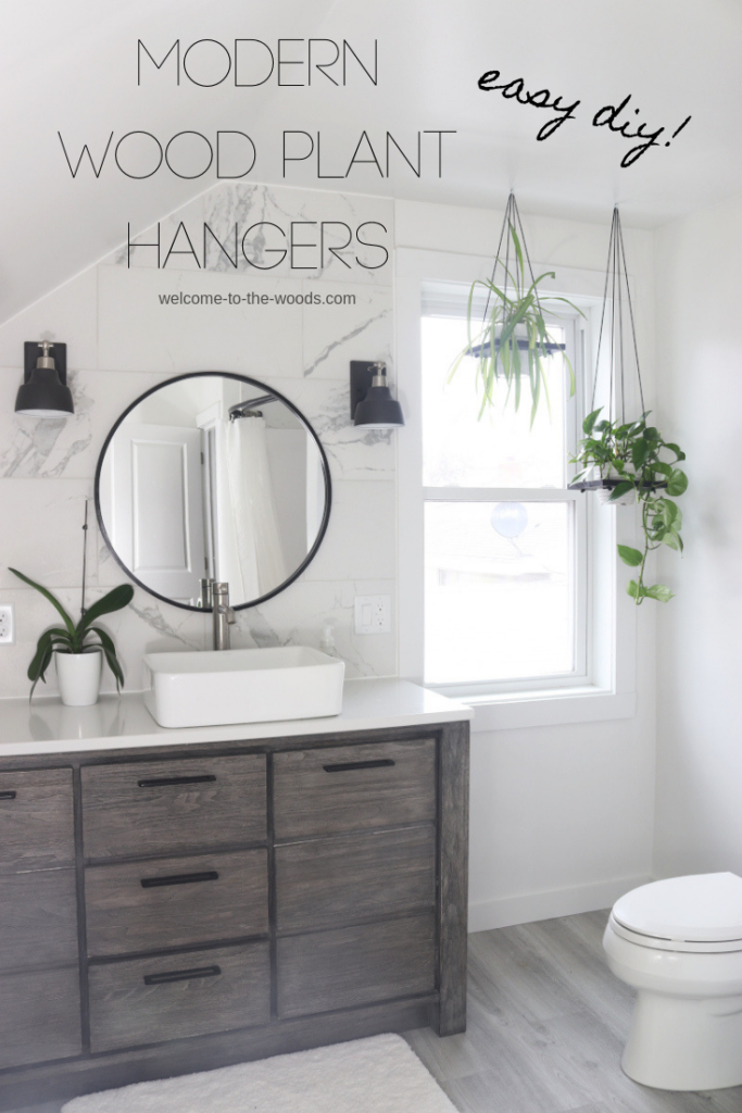 DIY project that's easy and beautiful - hang plants from the ceiling in your bathroom!