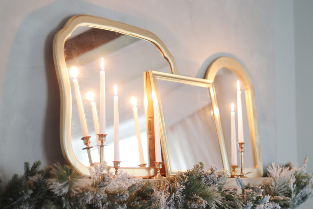 rustoleum gold mirror spray paint christmas mantel decor