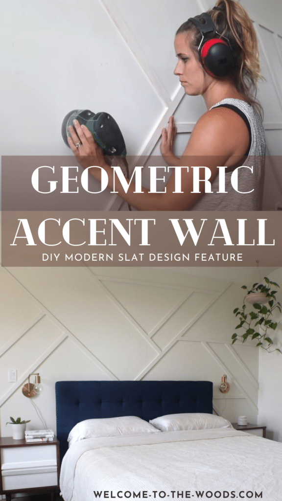 DIY white geometric accent wall easy video tutorial