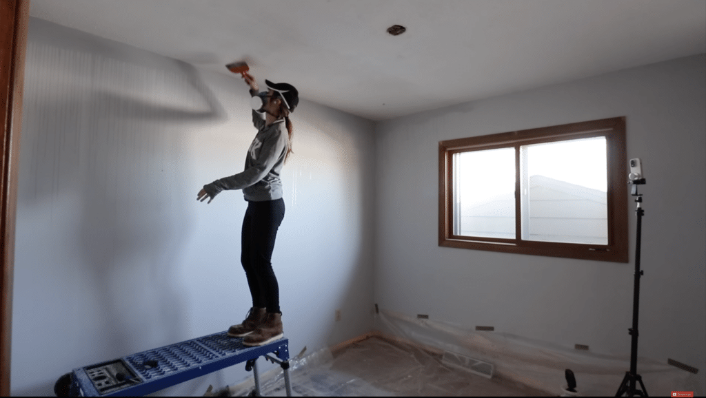 scraping the popcorn ceiling so i can transform this office